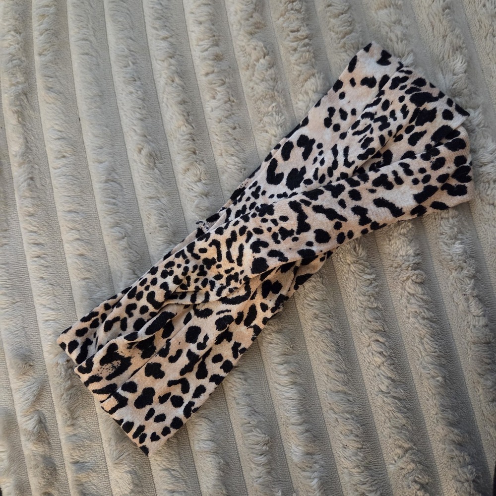 Leopard Print Twisted Headband Soft Stretch Fabric Turban Hairband Boho